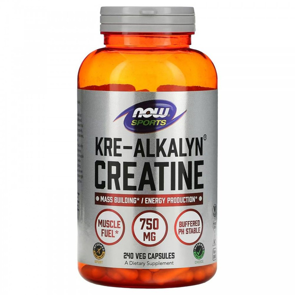NOW Foods, Sports, Kre-Alkalyn креатин, 1500 мг, 240 растительных ...