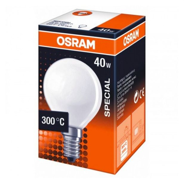 Накаливания Лампа специальная OSRAM E14 Шар 400 Лм 2500 К - купить в ...