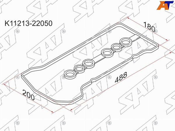 Прокладка клапанной крышки TY 1ZZ-FE, 00- SAT K11213-22050 - SAT арт ...
