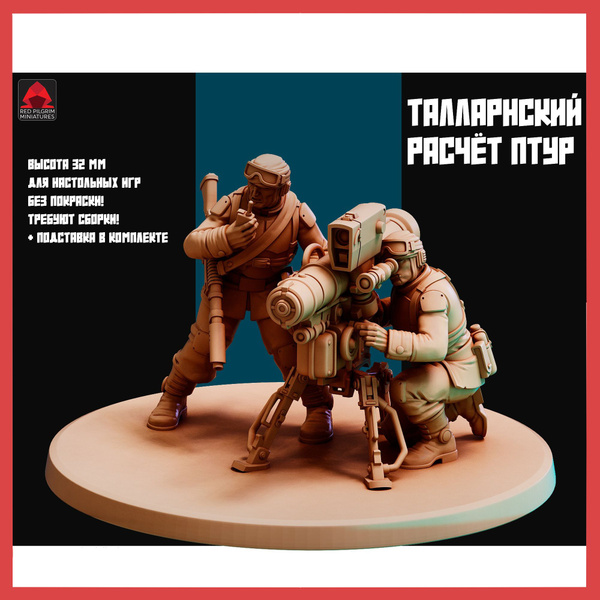 Набор миниатюр "Талларнский расчёт ПТУР" Warhammer 40000 / 32 мм ...