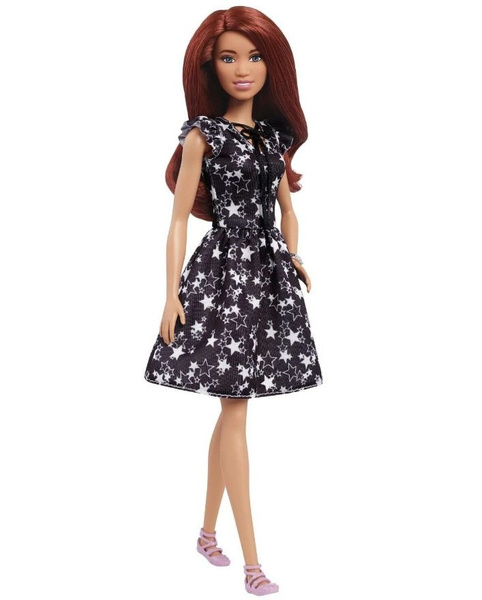 Кукла Barbie Игра с модой FGF39 (FBR37) Барби брюнетка в черном платье ...