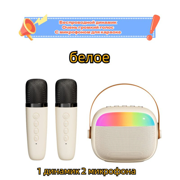 Портативная КАРАОКЕ система, колонка с двумя микрофонами Подарки для ...