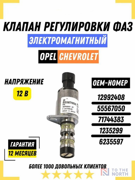 Клапан регулировки фаз ГРМ 55567050 Шевроле Опель / Электромагнитный ...