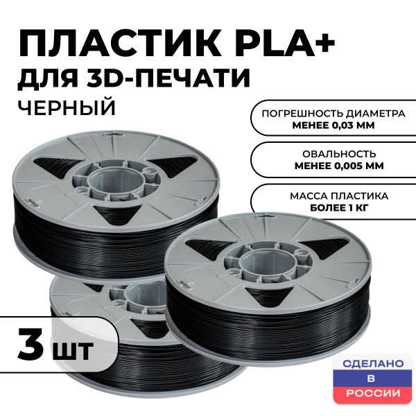Пластик для 3D принтера PLA (ПЛА) ИКЦ, филамент для 3Д печати, 3 ...
