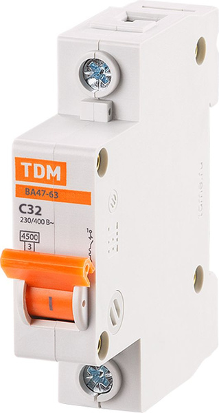 Купить Автоматический выключатель TDM Electric ВА47-63 1P C32 А 4.5 кА ...