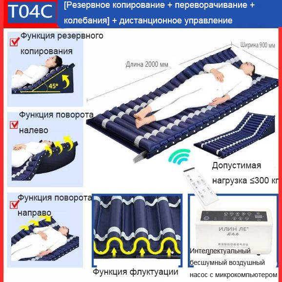 Противопролежневый матрас усиленный планкой с воздушным компрессором ...