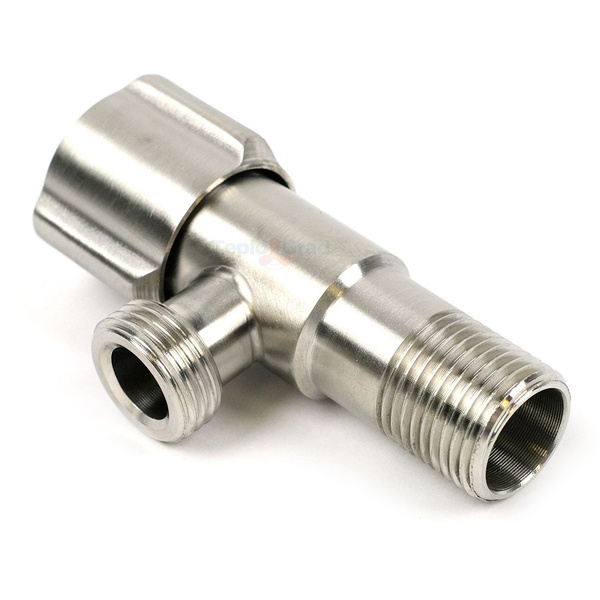 Кран угловой TIM 1/2x1/2 НР нержавеющая сталь BL5853.02S для стиральной ...