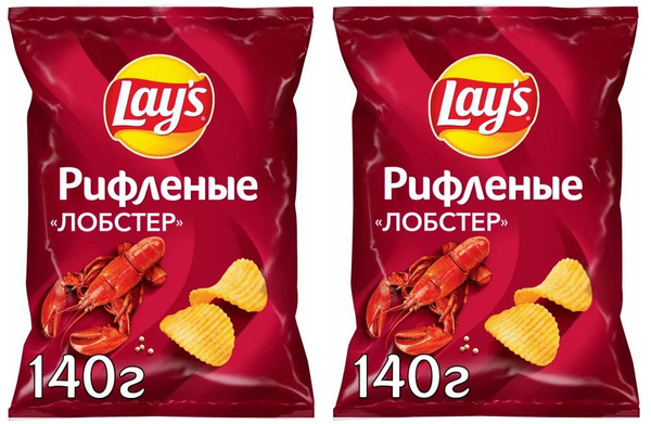 Чипсы картофельные Lays Лобстер 140 грамм - 2 штуки купить на OZON по ...