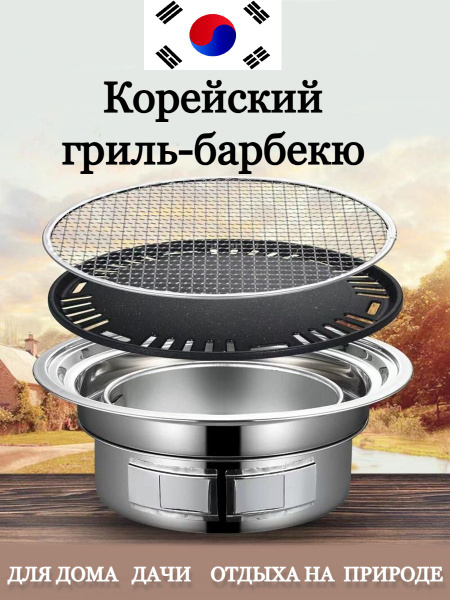 Многофункциональный угольный гриль-барбекю, корейский гриль - купить с ...