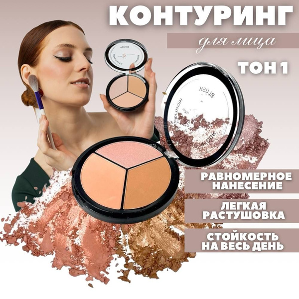 Палетка для контуринга Хайлайтер Румяна Бронзер Spada Cosmetics ...