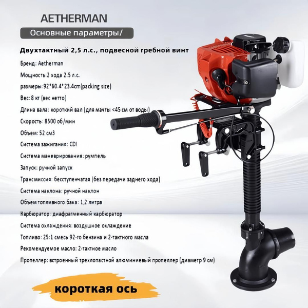 Пропеллер для подвесного лодочного мотора Jet Pump, 2-х тактный 2,5 л.с ...
