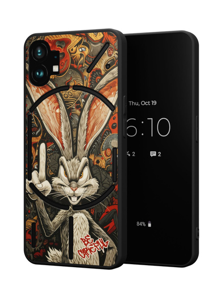 Силиконовый чехол Novel для Nothing Phone 1 (Насинг Фон 1), Злой кролик ...