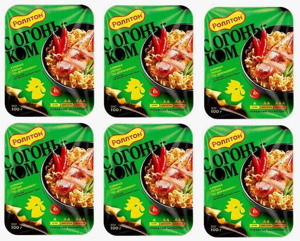 Лапша Роллтон по-домашнему курица с соусом Огненно-острый чили, 100 гр ...