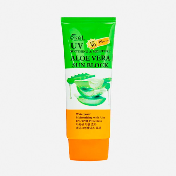 EKEL Крем солнцезащитный с Алоэ Soothing & Moisture Sun Block SPF50/PA ...