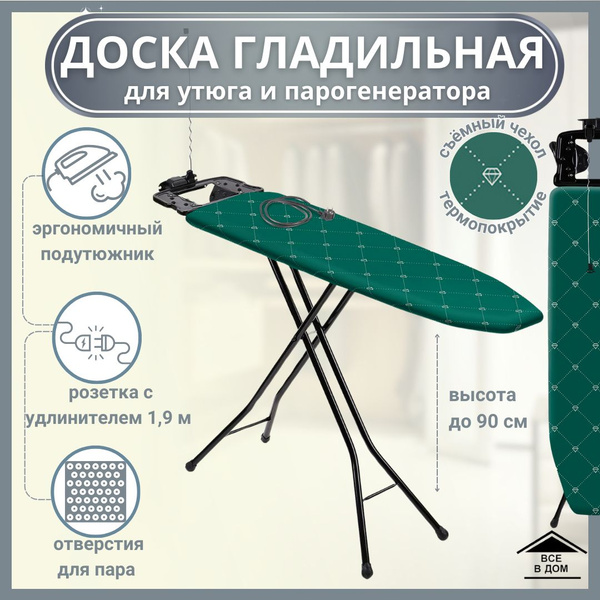 Характеристики Доска гладильная для глажки одежды Складная напольная ...