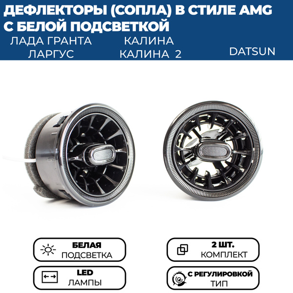 Характеристики Дефлекторы (сопла) воздуховода AMG (2 шт.) для Гранта ФЛ ...