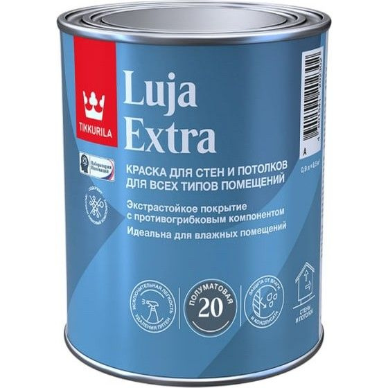 Краска Tikkurila luja extra 20 Гладкая, Водно-дисперсионная ...