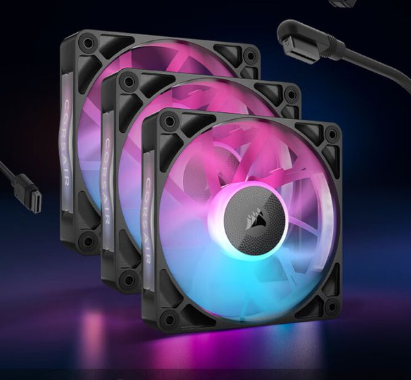 Вентилятор CORSAIR iCUE LINK RX120 RGB, черный, 12 см, комплект из 3 шт ...
