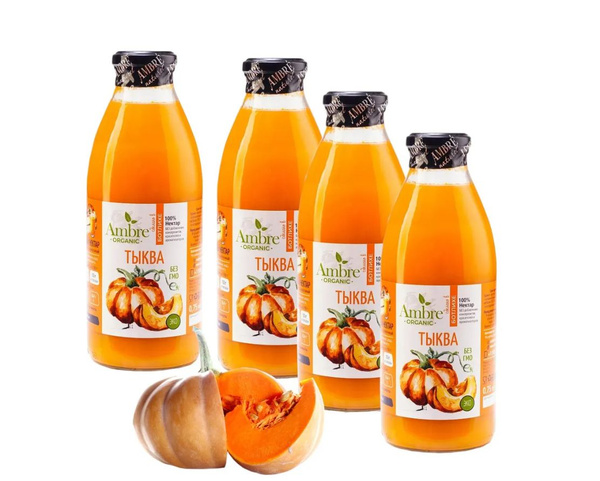 Сок (Нектар) Тыквенный, Премиум Ambre Naturel, 0.75 л * 4 штуки ...
