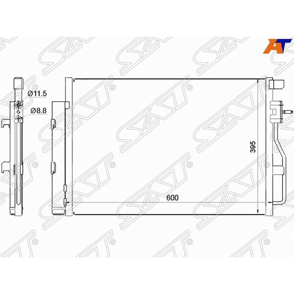 Радиатор кондиционера для Шевроле Авео Т300 2011-2015, Chevrolet Aveo ...