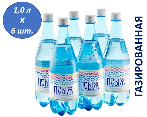 Псыж Вода Минеральная Газированная 1000мл. 6шт купить на OZON по низкой ...