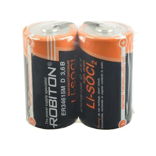 Батарейка Robiton ER34615M-FT 3.6V size D Li-SOCl2 SR2 ER34615M-FT, 2шт ...