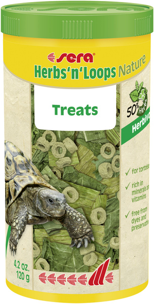 Корм для рептилий Sera Herbs and Loops для сухопутных черепах, 120 гр ...