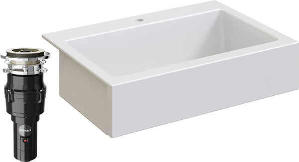 Комплект Мойка кухонная Domaci Сиена 50186-101 с 1 отверстием, белый ...