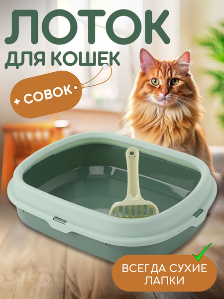 Лоток для кошачьего туалета маленький с совком - купить с доставкой по ...