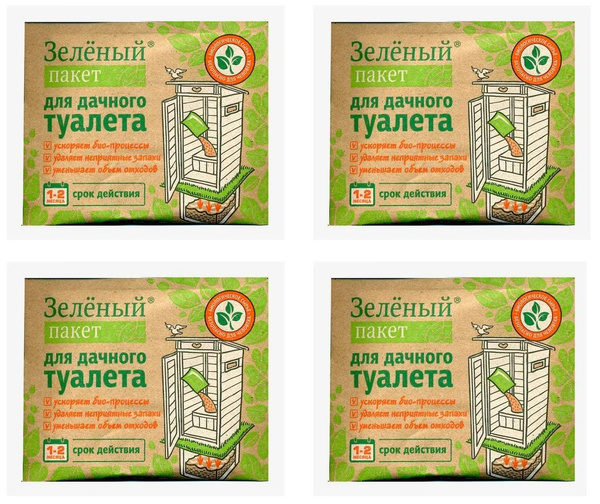 Средство для дачного туалета Зеленый пакет, 4 шт - купить с доставкой ...