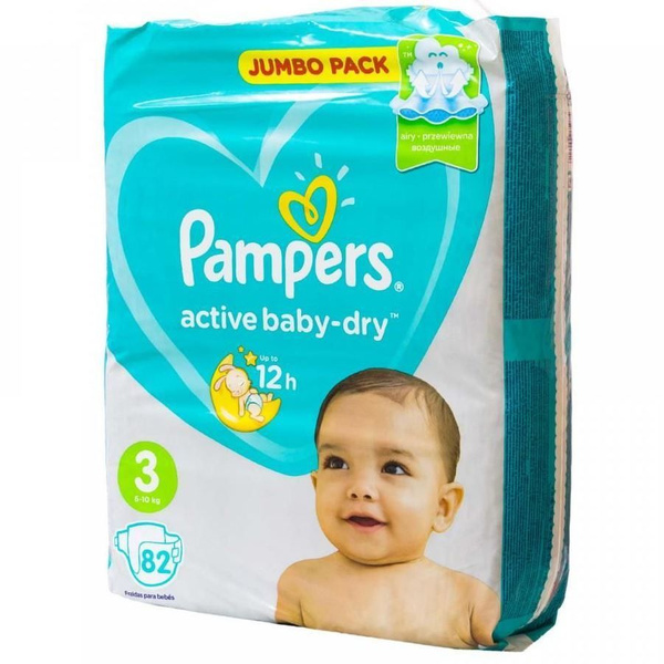 Pampers (Памперс) подгузники Active Baby-Dry 3 (6-10 кг) N82 - купить с ...
