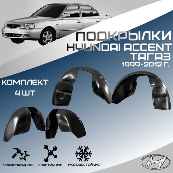 Локеры комплект для автомобиля HYUNDAI ACCENT(Хендай Акцент). Подкрылки ...