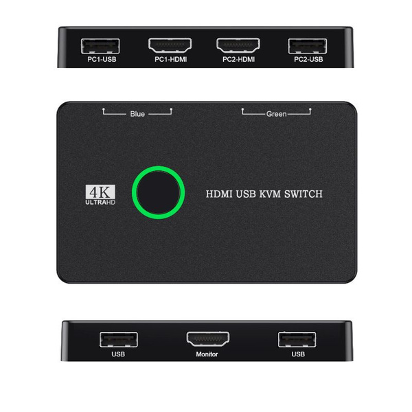 KVM переключатель сплиттер на 2 ПК USB + HDMI купить на OZON по низкой ...