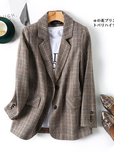 Пиджак Женский коричневый, размер 52 Полиэстер, Хлопок Декоративные ...