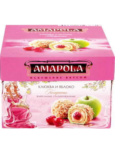 Конфеты АМАПОЛА вафельные глазированные Клюква и яблоко, - купить с ...