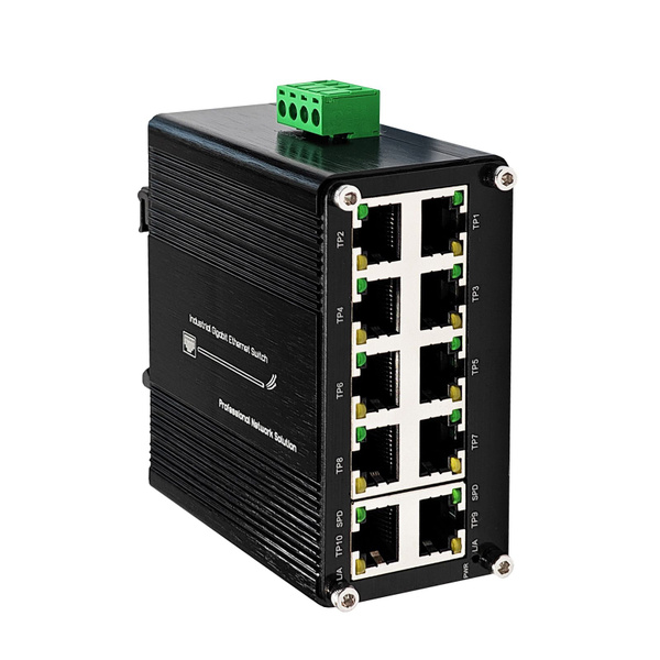 Мини-промышленный 10-портовый коммутатор 10/100/1000T Gigabit Ethernet ...