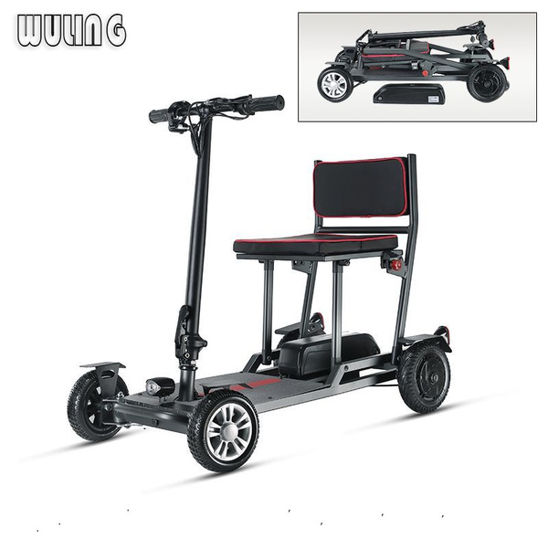 Складной четырехколесный электрический самокат для пожилых людей ...