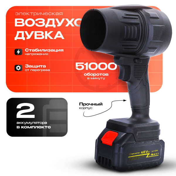 Воздуходувка аккумуляторная мощная с 2 аккумуляторами, в чемодане ...