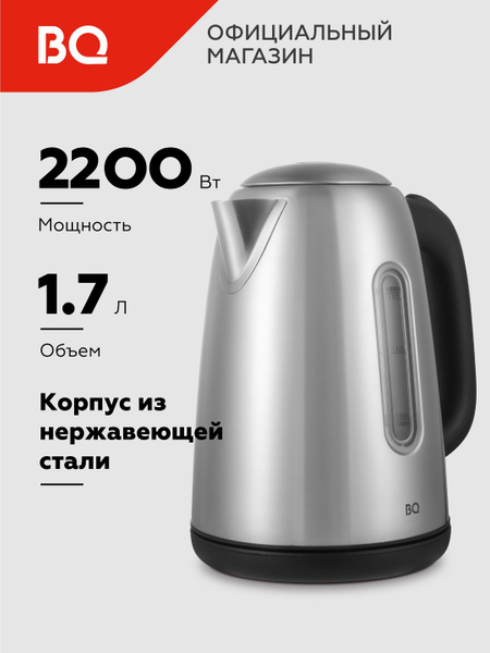 Чайник электрический BQ KT1822SW Черно-серебристый / Металлический / 1. ...