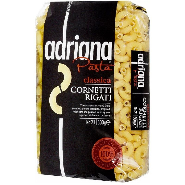 Макаронные изделия ADRIANA №21 exclusive CORNETTI RIGATI рожки мелкие ...