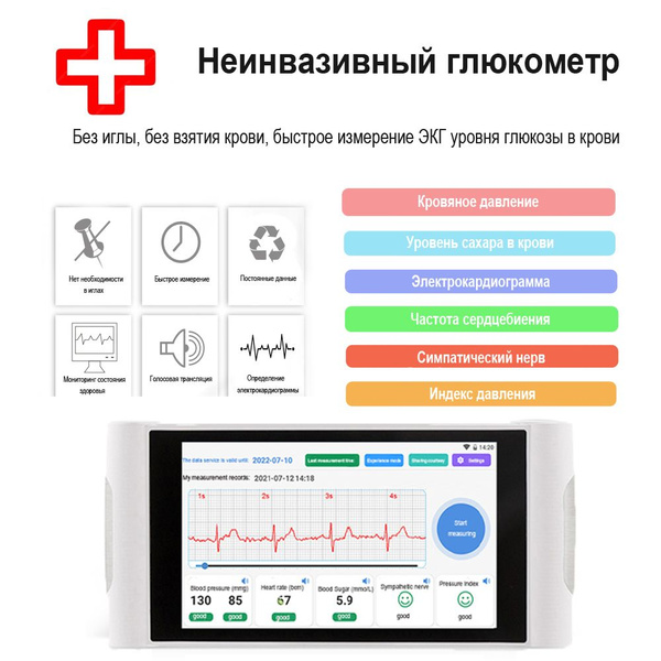 Неинвазивный глюкометр без иглы без сбора крови измерение уровня ...