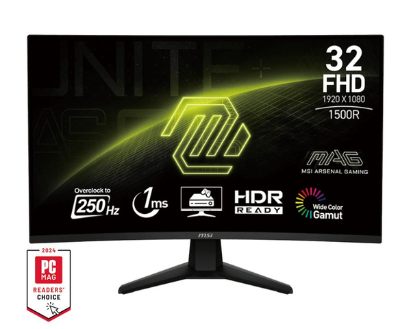 Монитор MSI MAG 32C6X, 1920x1080, 250 Гц, VA, LED, 3000:1, 250 Кд/м ...