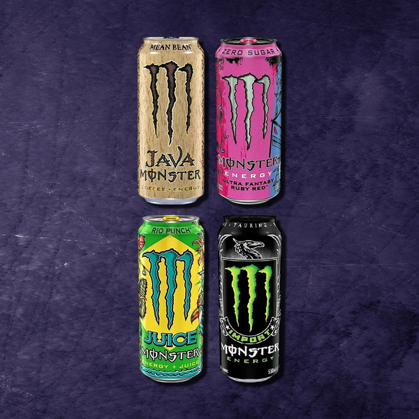 Набор из 4 энергетических напитков Monster Energy (Java Mean Bean - 500 ...