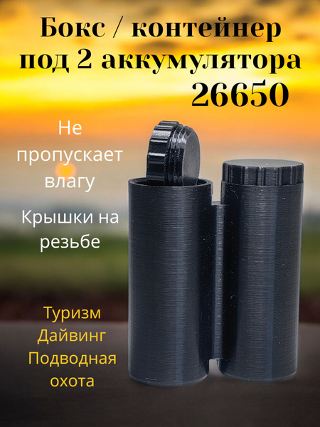 Бокс для батареек/аккумуляторов Кейс бокс коробка футляр для 2 ...