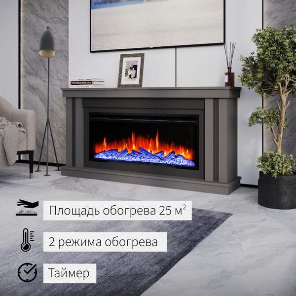 Камин электрический напольный ELEKAM NEO Pulsar 38 с очагом и порталом ...