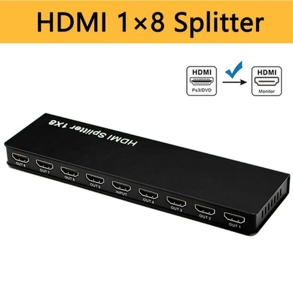 HDMI Сплиттер 1 Вход 8 Выходов HDMI Видео Сплиттер Усилитель Для DVD PC ...