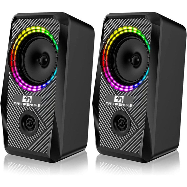 Компьютерные колонки MAMBA SNAKE, проводной мини RGB игровой динамик ...