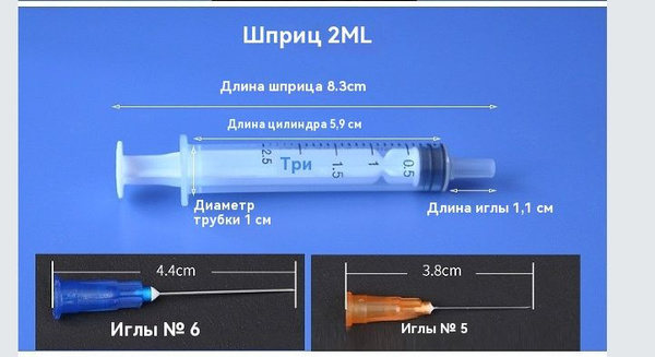 Шприц на один раз. Стерильный 20 миллилитров с иглой (0,5x20 ...