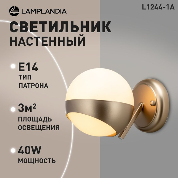 Бра настенный Lamplandia L1244-1A MAARDU, светильник современный, в ...