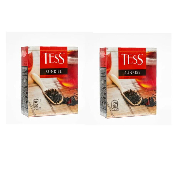 Tess Чай Санрайз чёрный, цейлонский, 100 пакетиков по 1,8 гр, 2 уп ...